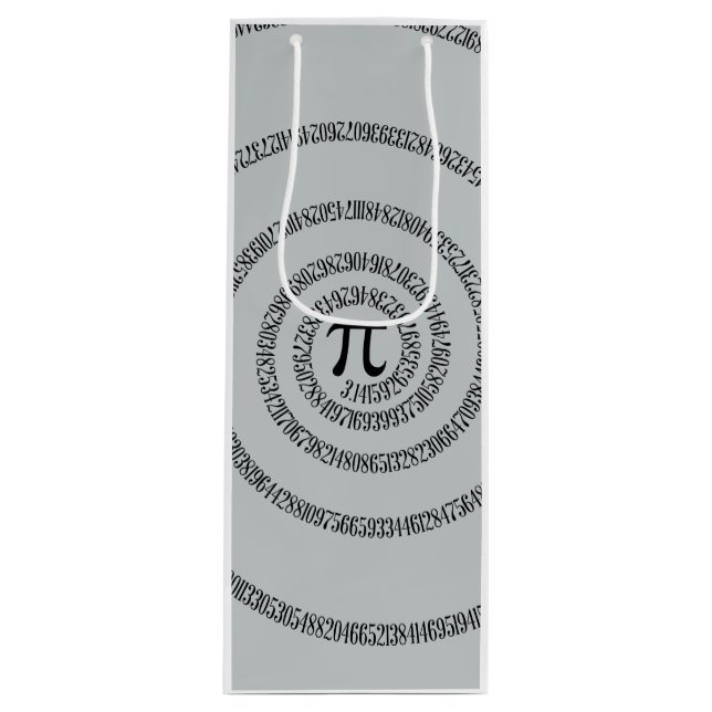 A sPIral for Pi Click Customize Change Grey Colour Wine Gift Bag (Front)