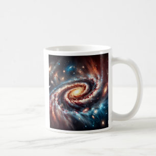 A spiral galaxy in the depths of the universe. coffee mug