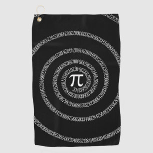 A Spiral of Pi Graphic on a Golf Towel