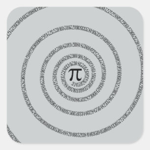 A sPIral on Pi Click Customize Change Grey Color Square Sticker