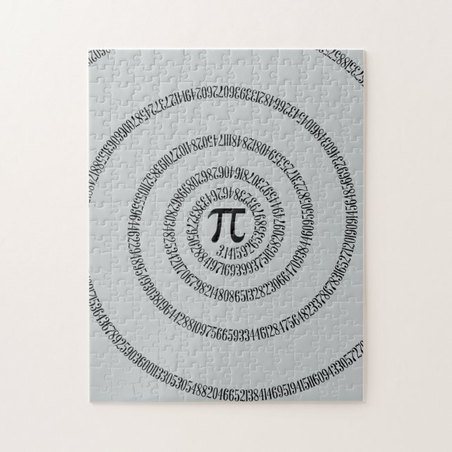 A sPIral on Pi Click Customize Change Grey Colour Jigsaw Puzzle (Vertical)