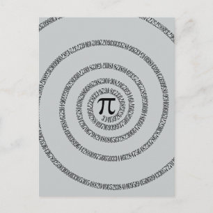 A sPIral on Pi Click Customize Change Grey Colour Postcard