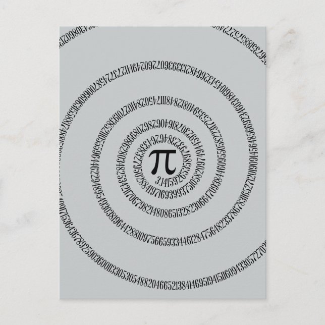 A sPIral on Pi Click Customize Change Grey Colour Postcard (Front)