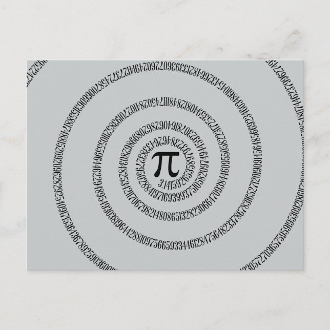 A sPIral on Pi Click Customize Change Grey Colour Postcard (Front)