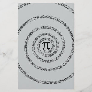 A sPIral on Pi Click Customize Change Grey Colour Stationery