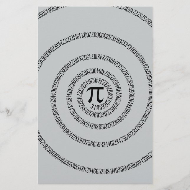 A sPIral on Pi Click Customize Change Grey Colour Stationery (Front)