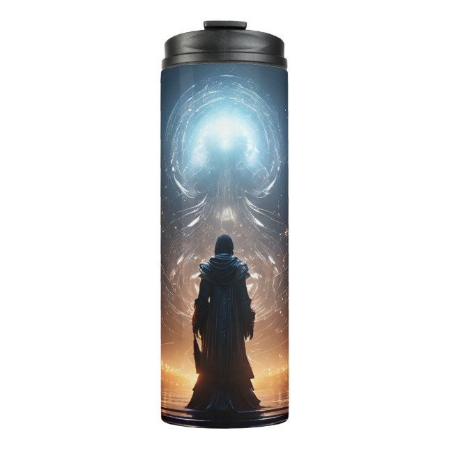 a spirit guide leading souls through thermal tumbler (Front)
