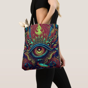 A Spiritual Journey in Pastels: Flaming Eye Tote Bag