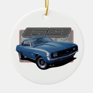 A Splash of Blue Camaro Ceramic Ornament