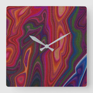 A Splash of Blue Square Wall Clock
