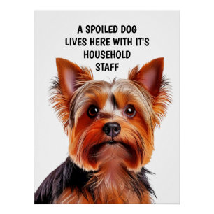A SPOILED DOG LIVES HERE WITH HOUSEHOLD STAFF POSTER