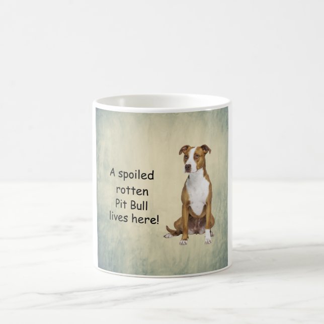 A Spoiled Rotten Pit Bull Lives here Coffee Mug (Center)