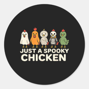 A Spooky Chicken Halloween Costume Cartoon Design Classic Round Sticker