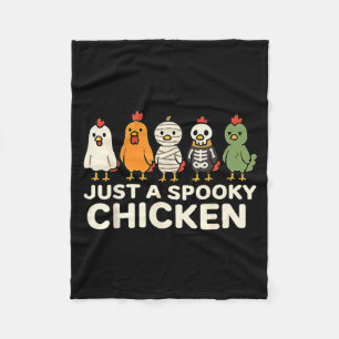 A Spooky Chicken Halloween Costume Cartoon Design Fleece Blanket
