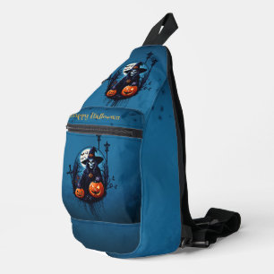 A spooky Halloween scene Sling Bag