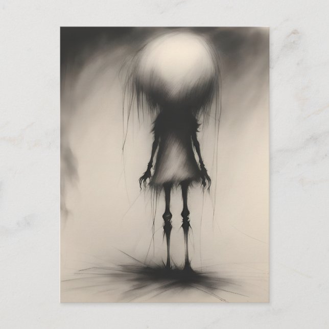 A Spooky Haunted Ghost Child Happy Halloween Postcard (Front)