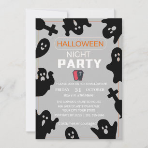 A Spooky Night with Ghosts – Halloween Invitation
