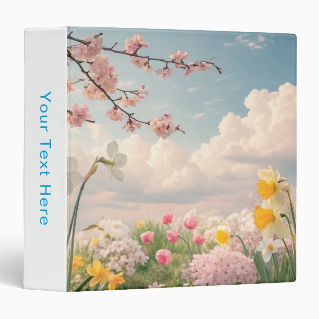 A Spring Floral Background Binder (Front/Spine)