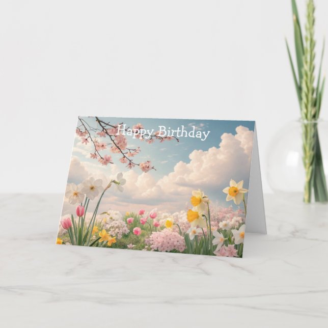 A Spring Floral Background Card (Front)
