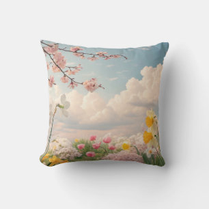 A Spring Floral Background Throw Pillow