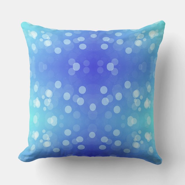 A square pillow with a gradient design from blue  (Front)