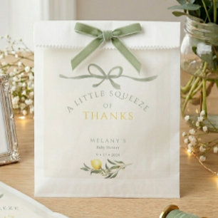 A Squeeze of Thanks Lemon Citrus Baby Shower Favour Bag