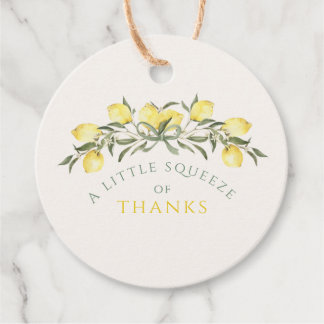 A Squeeze of Thanks Lemon Citrus Baby Shower Favour Tags