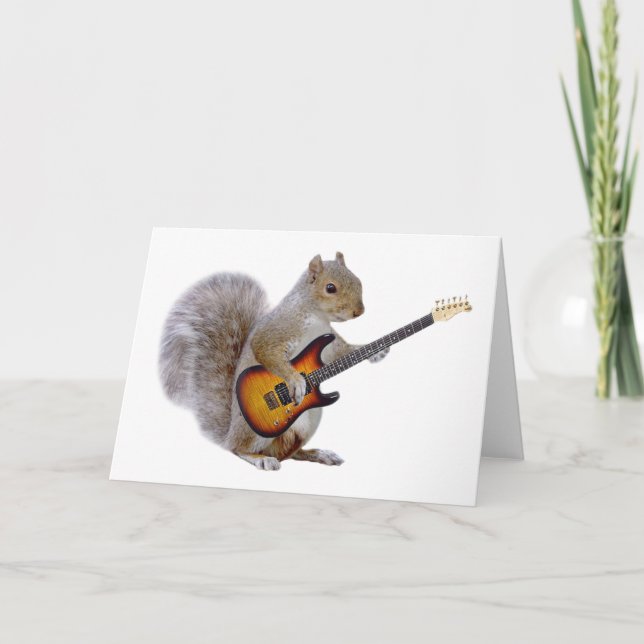 A Squirrel Playing Guitar Card (Front)