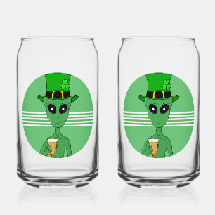 A St. Patrick's Alien Can Glass