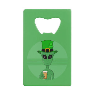 A St. Patrick's Alien Credit Card Bottle Opener