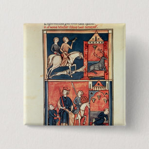 A stag hunt and a king 2 inch square button