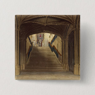 A Staircase, Windsor Castle, from 'Royal Residence 2 Inch Square Button