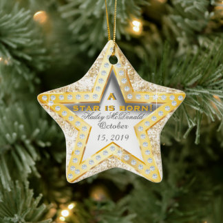 A Star Is Born Baby's 1st Christmas Ceramic Ornament