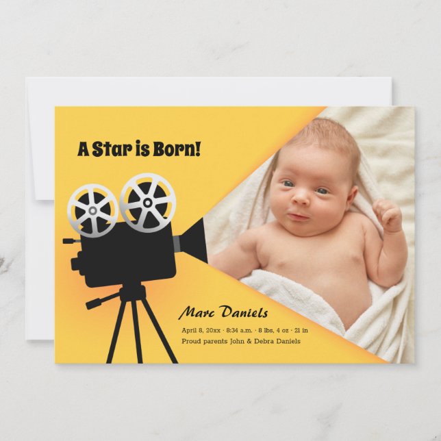 A Star is Born Photo Birth Announcement (Front)