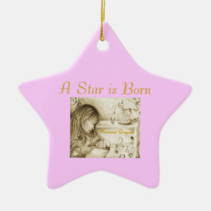 A Star is Born Pink Star Ceramic Ornament