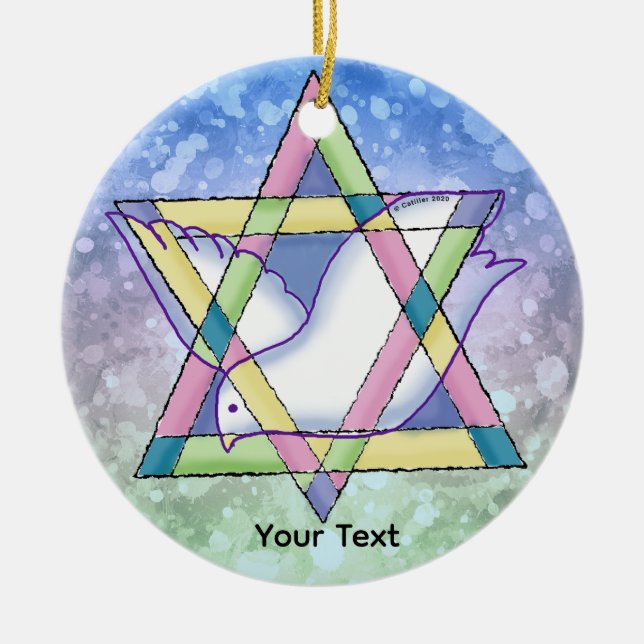 A Star of David Ceramic Ornament (Front)