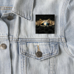 A Star Surrounded By A Protoplanetary Disc 2 Inch Square Button