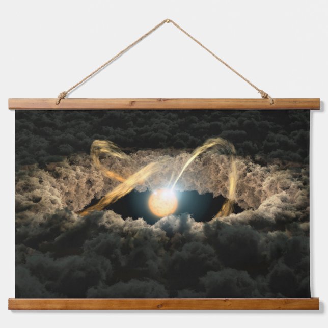 A Star Surrounded By A Protoplanetary Disc Hanging Tapestry (Front)