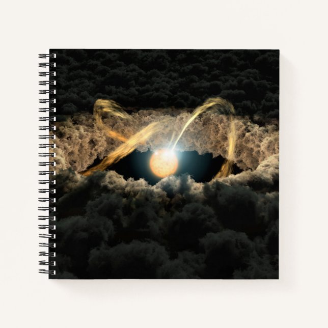 A Star Surrounded By A Protoplanetary Disc Notebook (Front)