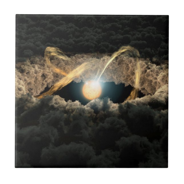 A Star Surrounded By A Protoplanetary Disc Tile (Front)