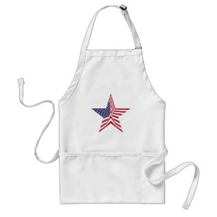 A Star With An American Flag Pattern Standard Apron