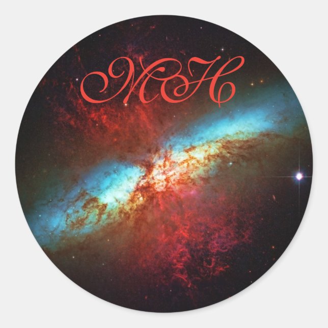 A Starburst Galaxy - Messier 82 (Cigar Galaxy) Classic Round Sticker (Front)