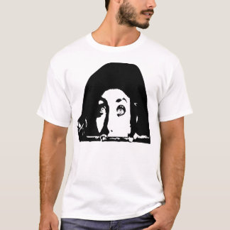 A stark black depicts a woman's face partially T-Shirt