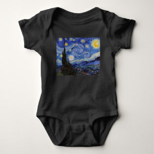 A Starry Night: Saint Remy by Vincent Van Gogh Baby Bodysuit