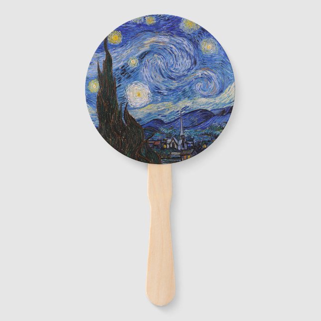 A Starry Night: Saint Remy by Vincent Van Gogh Hand Fan (Front)
