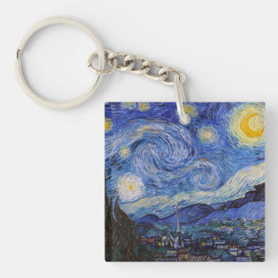 A Starry Night: Saint Remy by Vincent Van Gogh Keychain