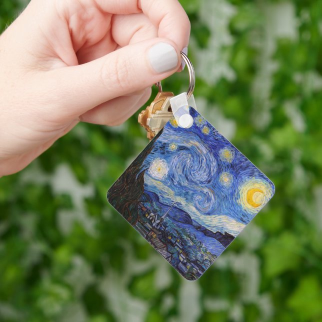 A Starry Night: Saint Remy by Vincent Van Gogh Keychain (Hand)