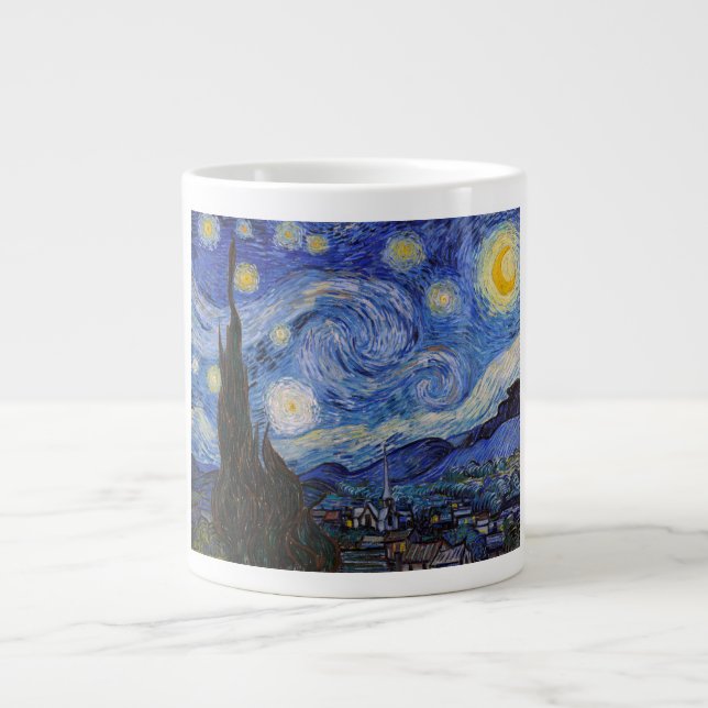A Starry Night: Saint Remy by Vincent Van Gogh Large Coffee Mug (Front)