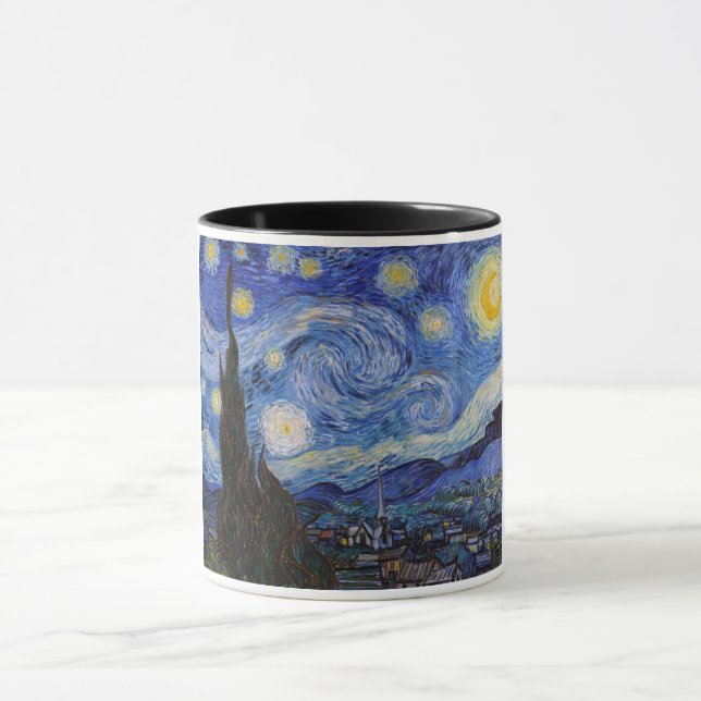 A Starry Night: Saint Remy by Vincent Van Gogh Mug (Center)