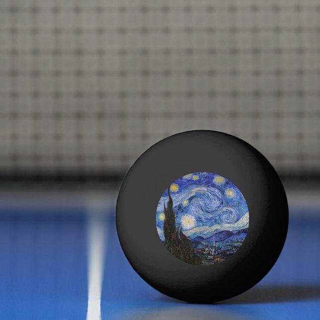 A Starry Night: Saint Remy by Vincent Van Gogh Ping Pong Ball (Net)